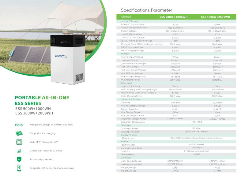 500W+1kWh TECHNICAL SPECIFICATIONS