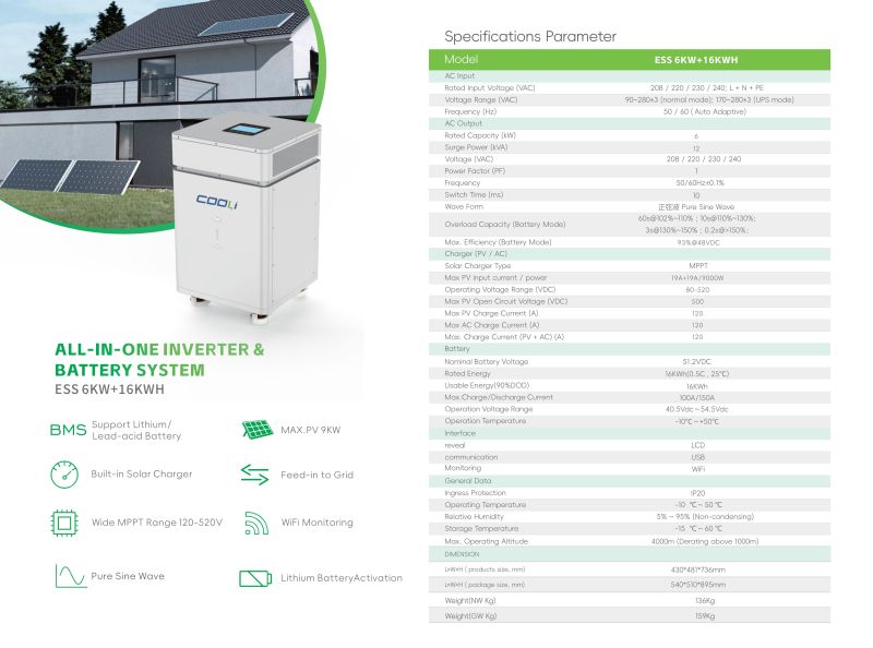 ESS 6kW + 16kWh All-in-One Solar Energy Storage System