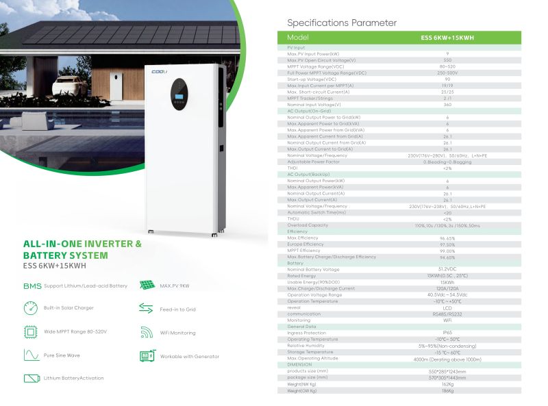 ESS 6kW + 10kWh All-in-One Solar Energy Storage System